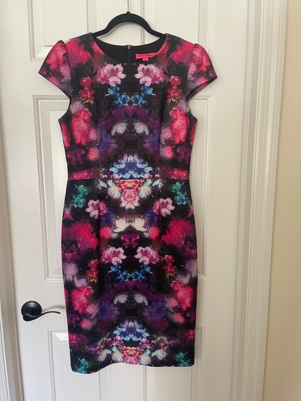 Betsey Johnson Multicolor Floral Midi Sheath Dress
